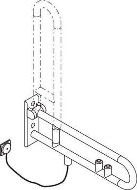 Hewi Stützklappgr. E-Ausführ. SERIE 801 Spül-/Funktionstaste gelb 700mm umbra