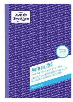 Avery Zweckform Auftragsformular 756 DIN A5 2x50Blatt