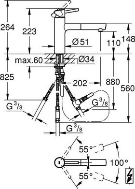 Grohe Einhand-Spültischbatterie CONCETTO 1/2Zoll mi-ho Ala ND chr