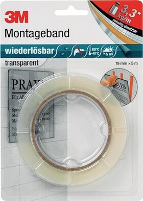 Montageband transp.L.5m B.19mm Rl.3M