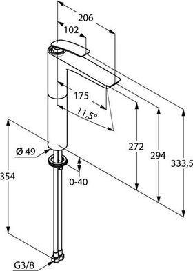 Kludi Waschschüssel-Einhandmischer AMBA 3,8 l/min, Auslaufhöhe 273mm chrom