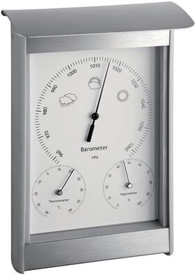 Wetterstation H215xB145xT70mm silber/weiß Alu/KU f.innen/außen TFA