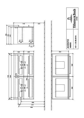 V&B Waschtischunterschrank AVENTO 1180x514x452mm Crystal Grey