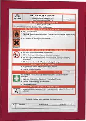 Magnetrahmen DIN A4 rot selbstklebende Rückenfolie 2 St./VE DURABLE