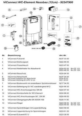 V&B WC-Montageelement ViConnect für Nassbau 453x781x125mm