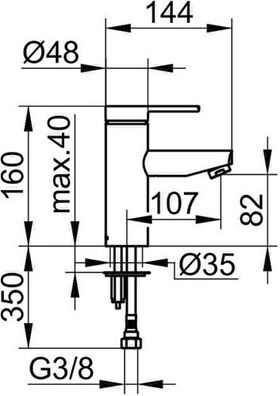 Keuco EH-WT-MI 90 PLAN BLUE o ZAG alu-fin