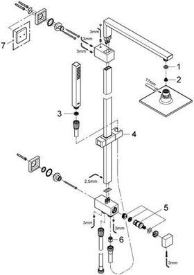 Grohe Du-syst EUPHORIA CUBE SYSTEM 152 m Umstellung chr