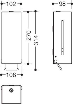 Hewi Seifenspender SYSTEM 900 600ml, Edelstahl matt geschliffen