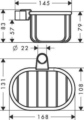 Seifenkorb AXOR MONTREUX f Mont a Unica Wands d= 22 bru nickel