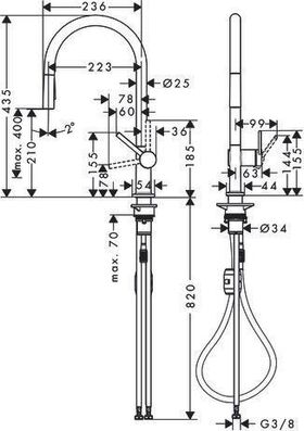 HG Einhebel-Spültischmischer 210 TALIS M Ausziehbrause edelstahl finish