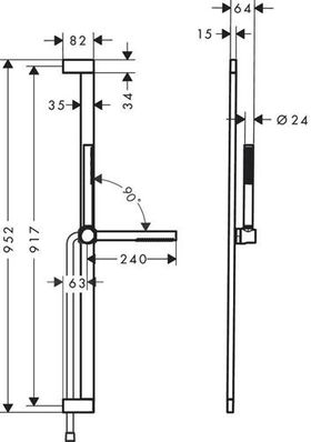 HG Brauseset Pulsify S 1 jet, Brausestange 900mm chrom