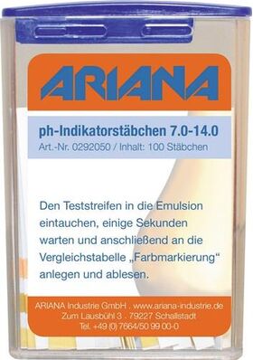 Messstäbchen TRGS 611 ph-Wert 7,0-14,0 100 St.Dose ARIANA