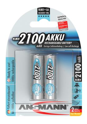 ANSMANN Akku MaxE 2 x Mignon 2,1 Ah Blister inkl. 2 x Mignon AA, 2100 mAh