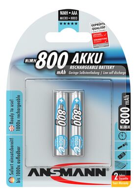 ANSMANN Akku MaxE 2 x Micro 0,8 Ah Blister 2 x Micro AAA