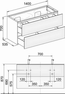 Keuco WTU EDITION 11 PLANNING 1400x700x535mm trü sdm