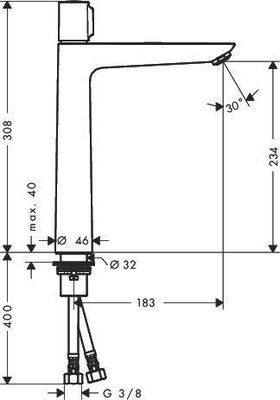 HG EH-WT-MI 240 TALIS E Select DN 15 ohne Ablaufgarnitur chrom