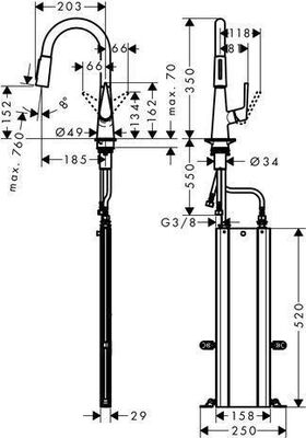 HG Einhebel-Spültischmischer 160 TALIS S DN 15 m sBox Ausziehbrause ES-Op.