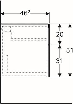 Geberit Seitenschrank XENO² 450x510x462mm Lack matt/greige