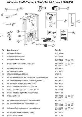 V&B WC-Element ViConnect für Trockenbau, niedrig 525x985x205mm