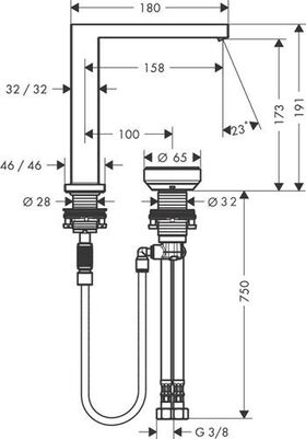 HG Zweiloch-Waschtischmischer Tecturis E ComfortZone 150, CoolStart mattschwarz