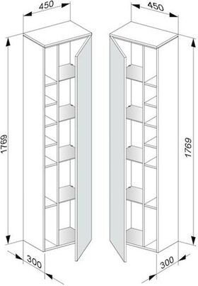 Keuco Hochschrank EDITION 400 450x1769x300mm Ans li Ei cash