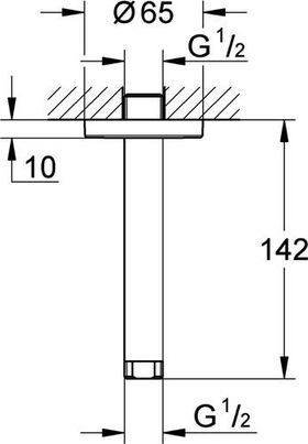 Grohe Deckenauslass RAINSHOWER Länge 142mm chr