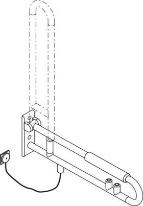 Hewi Stützklappgr. E-Ausführ. SERIE 801 Spül/FKT gelb Polster 850mm weiß