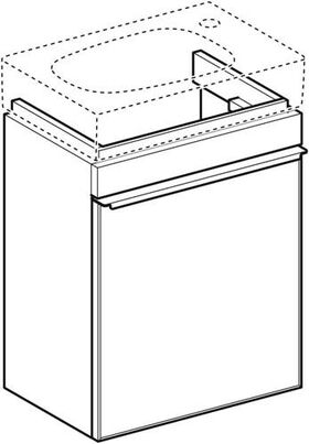 Geberit HWB-Unterschrank CITTERIO 440x554x316mm Fr Gl schwarz/Korpus gr-br