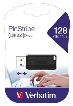 Verbatim USB Stick Pin Stripe 49071 128GB schwarz