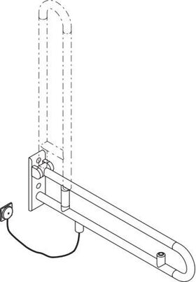 Hewi Stützklappgr. E-Ausführ. SERIE 801 Spültaste 900mm umbra