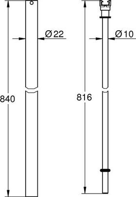 Grohe Ersatzrohr für Duschsysteme - 15cm chrom