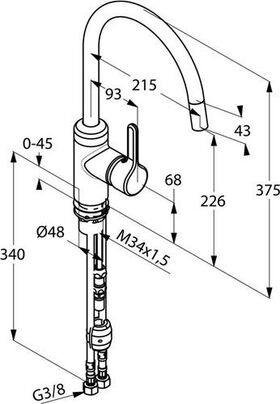 Kludi SPT-Einhandmischer BINGO STAR DN 10 5 l/m herausziehb. Auslauf chrom