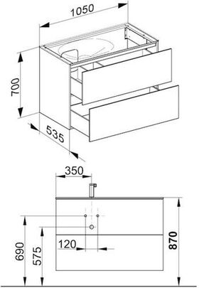 Keuco WTU EDITION 11 PLANNING 1050x700x535mm Kumme li we sdm