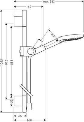 Brauseset AXOR UNO2 m Axor 120 3jet Handbr Stain steel optic