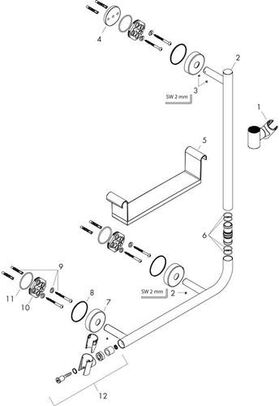 HG Brausestange UNICA COMFORT 1100mm L weiß/chrom