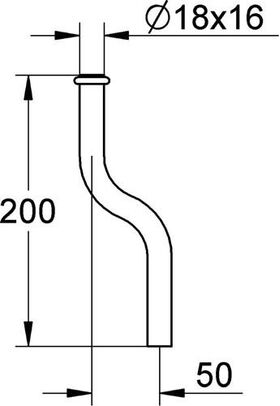 Grohe Urinalspülrohr d= 18mm 200mm Kröpfung 50mm chr