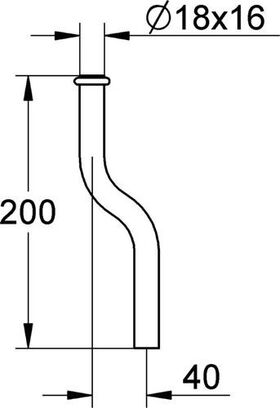 Grohe Urinalspülrohr d= 18mm 200mm Kröpfung 40mm chr