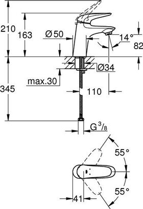 Grohe EH-WTbatt EUROSTYLE 1/2Zoll S-Size chr