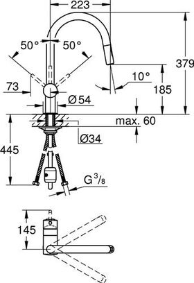 Grohe Einhand-Spültischbatterie MINTA 1/2Zoll C-Auslauf wa sun gebü