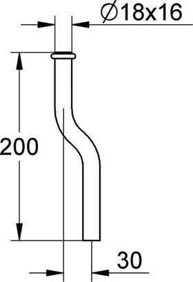 Grohe Urinalspülrohr d= 18mm 200mm Kröpfung 30mm chr