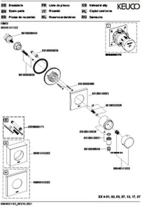 Keuco Umstellventil IXMO UP f 3 Verbr Rosette eckig sw ma