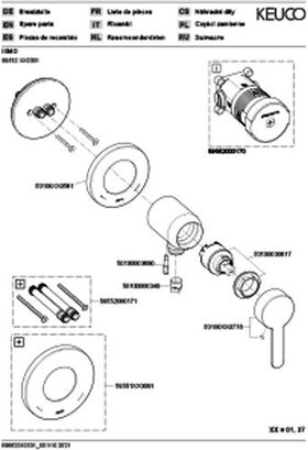 Keuco EH-Brausemischer IXMO_solo Flat UP m Schlauchans. Rosette rund vc