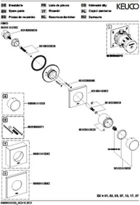 Keuco Umstellventil IXMO UP f 2 Verbr Rosette eckig sw ma