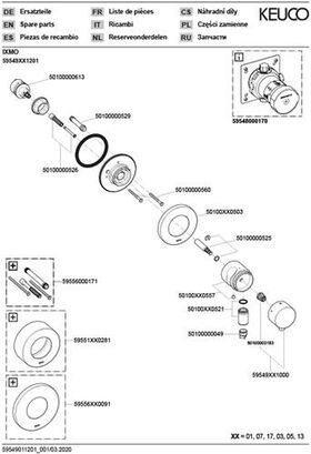 Keuco Umstellventil IXMO UP f 3 Verbr Rosette rund sw ma