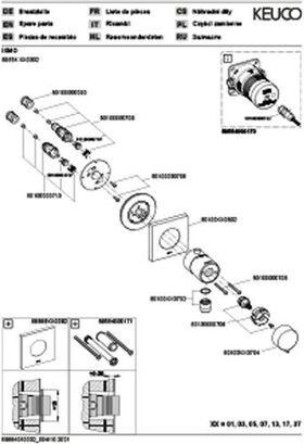 Keuco Thermostat-Brausemischer IXMO_solo UP m Schlauchans. Ros eckig sw ma