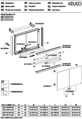 Keuco Spiegelschrank ROYAL MODULAR 2.0 Breite 1050mm Höhe 700mm Tiefe 120mm