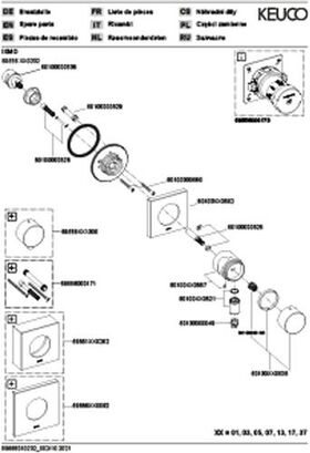 Keuco Umstellventil IXMO UP f 2 Verbr Rosette eckig sw ma