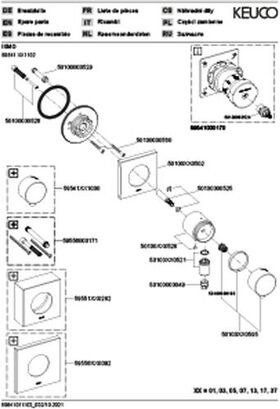 Keuco Absperrventil IXMO UP f 1 Verbr Rosette eckig sw ma