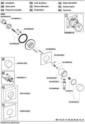 Keuco Umstellventil IXMO UP f 3 Verbr Rosette eckig sw ma