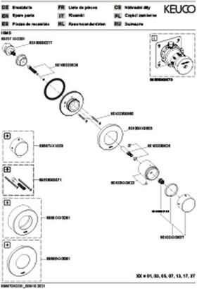 Keuco Umstellventil IXMO UP f 2 Verbr Rosette rund sw ma